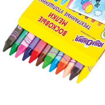 Восковые мелки трехгранные утолщенные ЮНЛАНДИЯ 
