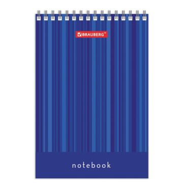 Блокнот 40л А6 108х145мм клетка гребень Полоски BRAUBERG 1/10/140