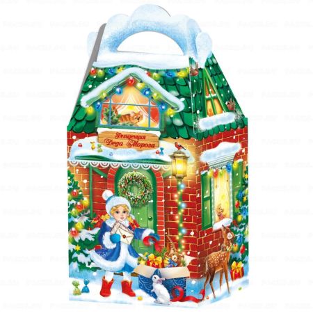 НГ Коробка до 1,2кг 150х95х280 Резиденция Деда Мороза 1/70