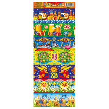 Термопленка для пасхального декора 5 дизайнов ассорти по 7шт 1/50