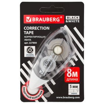 Корректирующая лента 5мм х 8м BRAUBERG BLACK&WHITE 1/432