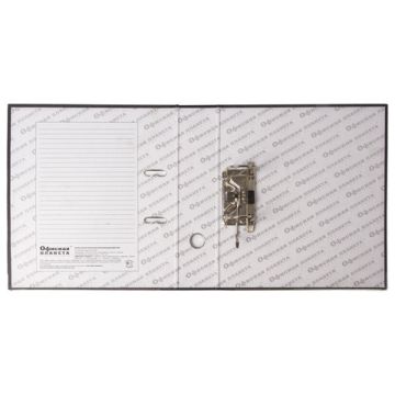 Папка-регистратор А4 80мм ОФИСНАЯ ПЛАНЕТА  с мраморным покрытием, с уголком, черный корешок 1/20