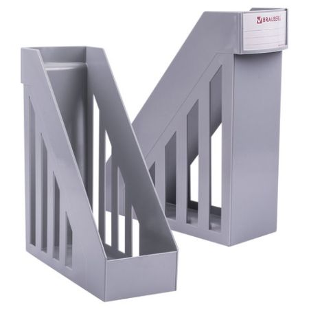 Лоток вертикальный для бумаг 277х100х290мм серый Maxi Brauberg 1/20 (Клиент)