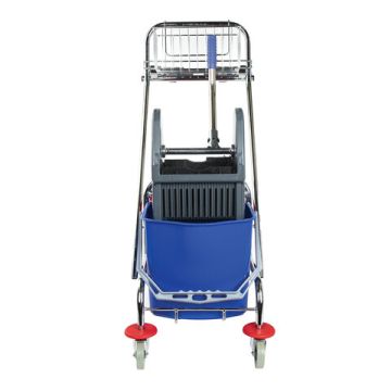 Тележка уборочная BRABIX 2 съемных ведра 15л мех. отжим корзина держатель для мешка  поддон (клиент)