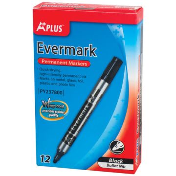 Маркер перманентный черный 2,5мм круглый наконечник BEIFA 1/12/864 (Клиент)