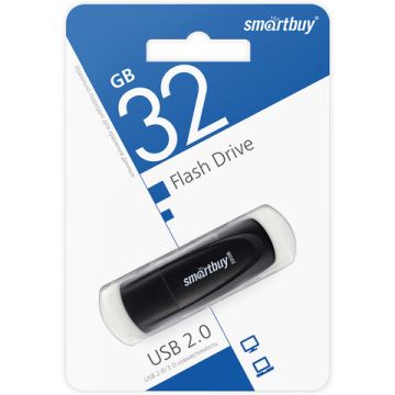 Флэш-диск 32 GB SMARTBUY Scout USB 2.0 черный SB032GB2SCK 1/180 (Клиент)
