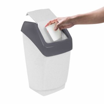 Контейнер для мусора 15л IDEA серый (в 46*ш 26*г 25 см), качающаяся крышка 1/6 (Тендер)