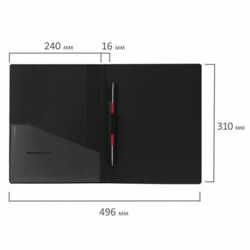 Папка с бок мет прижимом и внут карм BRAUBERG Contract,  до 100листов, 0,7мм 1/30 (Клиент)