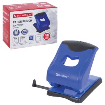 Дырокол на 40листов металлический большой Brauberg JET PRO 1/6/24 (клиент)