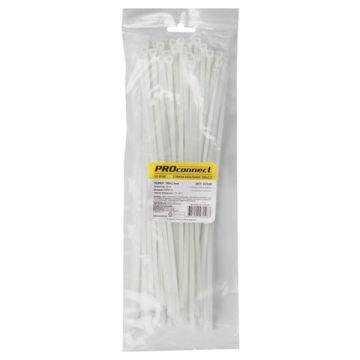 Хомуты (стяжки) нейлоновые 3,6ммх300мм комплект 100шт PROCONNECT белые 57-0300 1/100