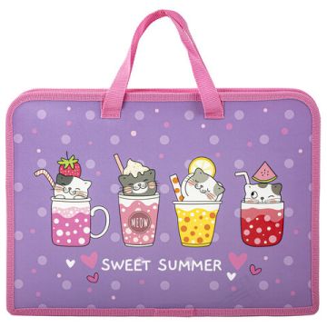 Папка на молнии с ручками А4 пластик 1 отделение, на молнии, ширина 45мм Юнландия 1/24