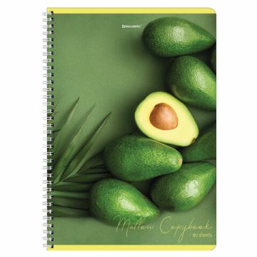 Тетрадь 80л А4 клетка гребень обложка картон Фрукты BRAUBERG 1/4/28