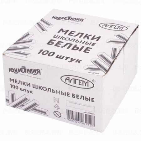 Мелки школьные белые Алгем+ Юнландия 100/800