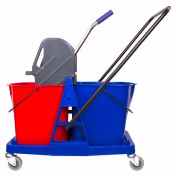 Тележка уборочная BRABIX 2 съемных ведра 23л мех. отжим пласт. каркас 1/1 (клиент)