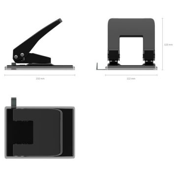 Дырокол на 40листов металлический большой черный 4669 Quadro ERICH KRAUSE 1/24