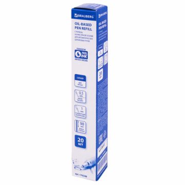 Стержень шариковый масляный синий 98мм линия 0,5мм пласт корпус, тип PARKER BRAUBERG 1/20