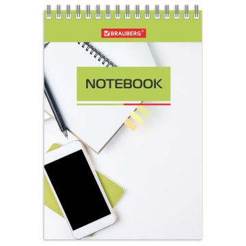 Блокнот 40л А6 97х145мм гребень BRAUBERG Идеальный офис 1/10/140
