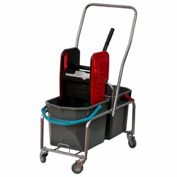Тележка уборочная Eco-Force 2 съемных ведра 25л отжим, металлический каркас 1/1 (Клиент)