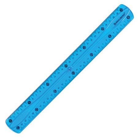 Линейка 30см пластиковая гибкая BRAUBERG FLEX 1/24/288 (Клиент)