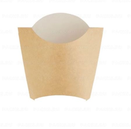 Коробка бумажная для картофеля фри 132х54х120мм крафт ламинированный ECO FRY L DoECO 50/1000