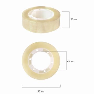 Канц.лента 15х33 прозрачная гарантированная длина BRAUBERG 1/10/360