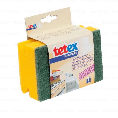 Губка бытовая (1шт) 130х90х55мм профильная 1/30 