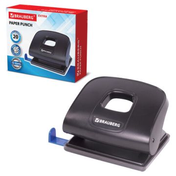 Дырокол на 20листов черный Extra Brauberg 1/12