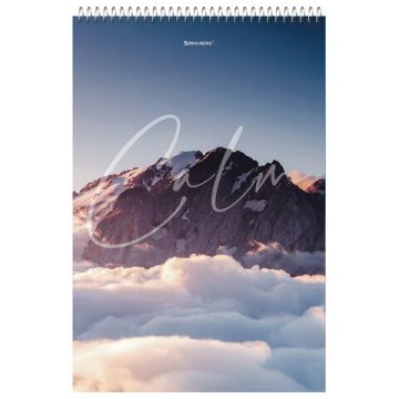 Блокнот 80л А4 198х297мм клетка гребень жесткая подложка BRAUBERG Calm 1/4/24 (Клиент)