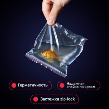 Пакет Zip-Lock (12х17)-60 гриппер с замком Brauberg extra (100шт) 1/28 (клиент)