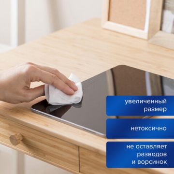 Салфетки для экранов всех типов и оптики BRAUBERG ТОП 100шт 1/12 (Клиент)