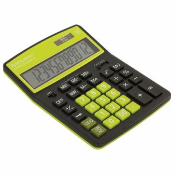 Калькулятор настольный BRAUBERG EXTRA-12-BKBU (206x155мм) 12разр дв питание ЧЕРНО-САЛАТОВЫЙ 1/20