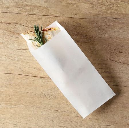 Пакет бумажный белый 220х90+40 35гр/м2 V-дно жиростойкий под шаурму 100/2500