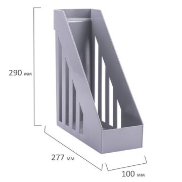 Лоток вертикальный для бумаг 277х100х290мм серый Maxi Brauberg 1/20 (Клиент)