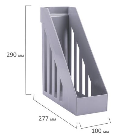 Лоток вертикальный для бумаг 277х100х290мм серый Maxi Brauberg 1/20 (Клиент)
