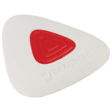 Ластик 36х36х9мм треугольный с держателем белый BRAUBERG Trios PRO 1/36/1440 (Клиент)