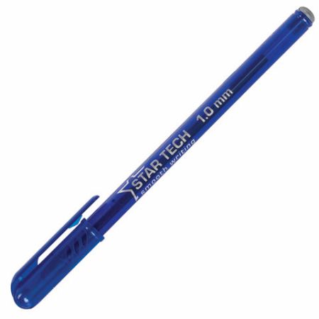 Ручка шариковая масляная PENSAN Star Tech, СИНЯЯ, игольчатый узел 1мм, линия 0,8 мм, 2260/12