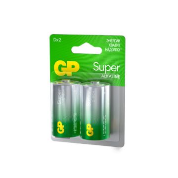 Элемент питания alkaline GP Super D (LR20, 13А)(2шт) в блист 1.5В 1/10/80  (Клиент)