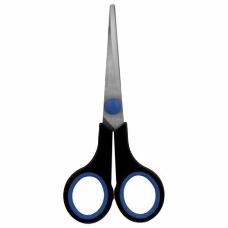 Ножницы 140мм метал черно-синие резиновые вставки SOFT GRIP Brauberg 1/12