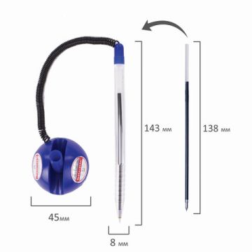 Ручка шариковая настольная синяя 0,5мм Brauberg Counter Pen 1/24 (Клиент)