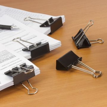 Зажимы для бумаг 51мм на 230л (12шт) черные в картонной коробке Brauberg 1/12/60