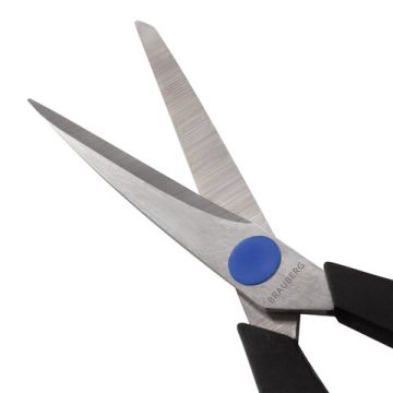 Ножницы 216мм метал черно-синие вставки европодвес Soft Grip Brauberg 1/12