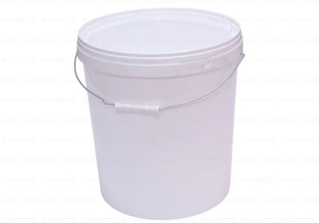 Ведро пищевое белое 21,3л с крышкой 15/15