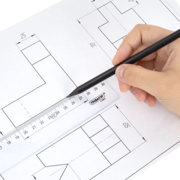 Линейка 30см пластиковая прозрачная бесцветная ПИФАГОР 1/20/960 (Клиент)