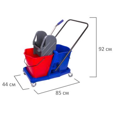 Тележка уборочная BRABIX 2 съемных ведра 23л мех. отжим пласт. каркас 1/1 (клиент)
