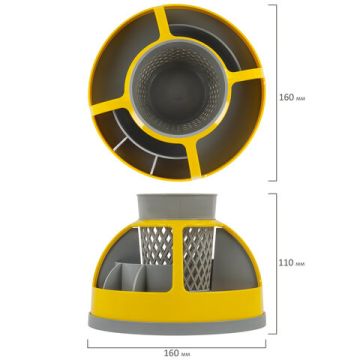 Подставка-органайзер вращ 9 отд серая с желтым STAFF Attraction  1/8 (Клиент)