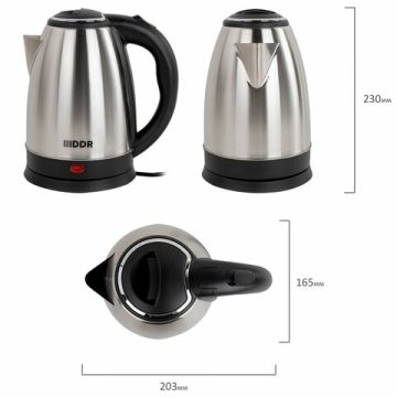 Чайник DDR DKT-188 1,8 л закрытый элемент, нержавеющая сталь 1/3 (Клиент)