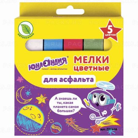 Мелки цветные 05шт квадратный ЮНЛАНДИК И КОСМОС ЮНЛАНДИЯ 1/30