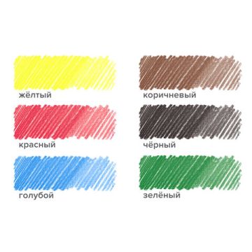 Карандаши цветные 06цв заточенные, классические ПИФАГОР Эники-Беники 1/48