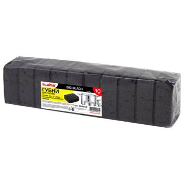 Губка для посуды (10шт) 95х70х35мм черная BIG BLACK ЛАЙМА 1/32 (Клиент)