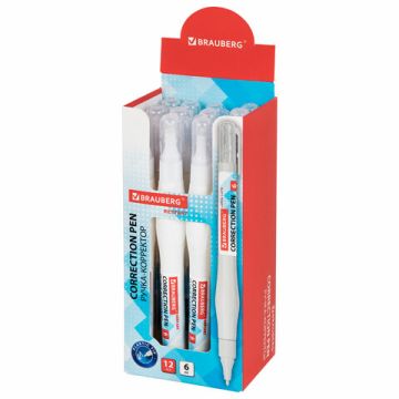 Корректор-ручка 6 мл пластик. наконечник BRAUBERG 1/12